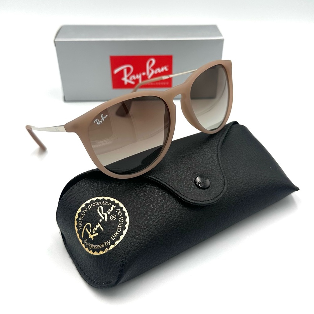 Ray-Ban Erika Classic Sunglasses RB4171 54mm Matte Sand w/ Gradient Brown Lens - Picture 2 of 9